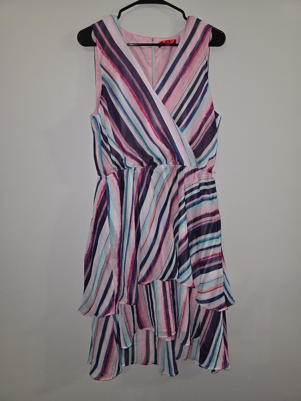 Jennifer Lopez Multi-Color Striped High-Low Dress